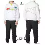 hiver automne lacoste 2019U sport wear survetement hommes l1249 blanc noir